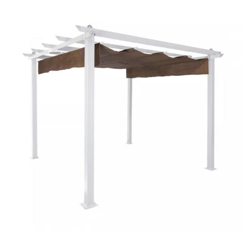 Aluminum pergola with fabric cover