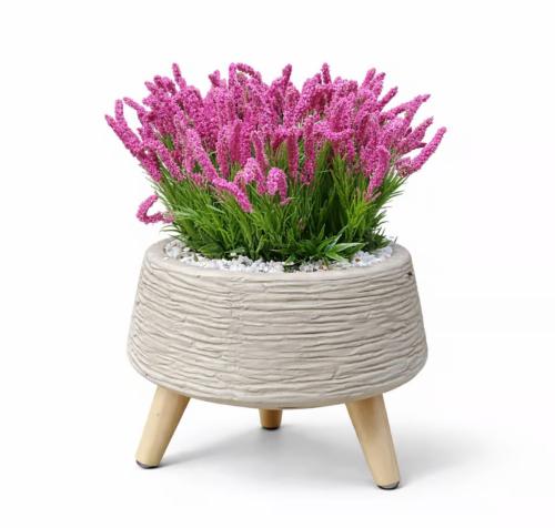 Modern basin decorated with artificial plants