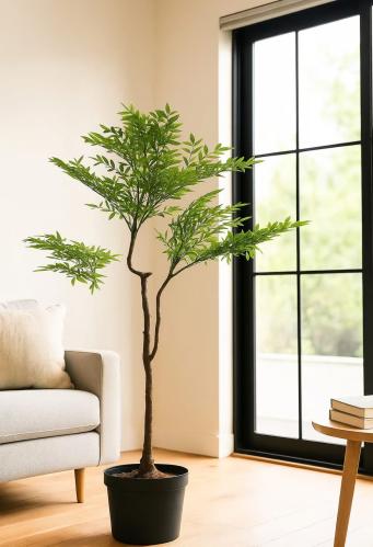 شجرة صناعية 2جذع لون اخضر 130سم