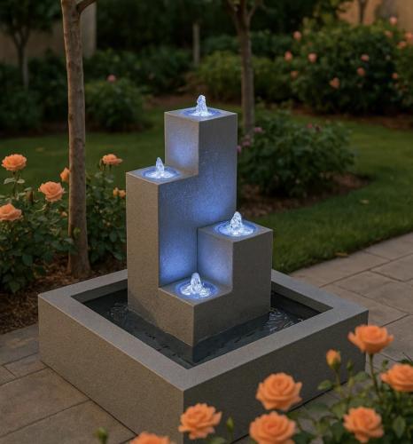 نافورة حديقة من الاستانلس ستيل المطلى بالحجر الرمل...