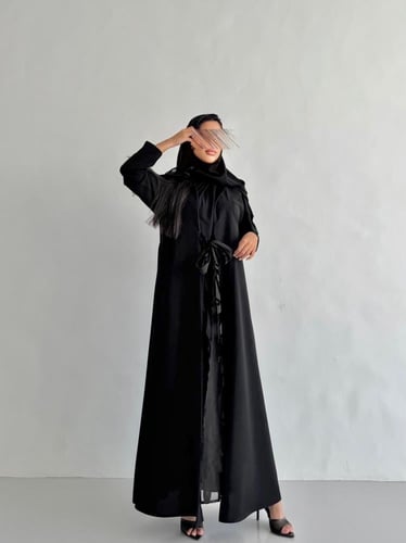 94# كريب اندونيسي قصة نص كلوش مع ربطة شيفون مخمل و...