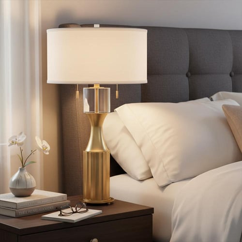 اباجورة قصر ذهبي وكريستال E27 H0019-9600