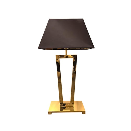 أباجورة فندقي ذهبي لامع وفابريك أسود 55سم TJ035