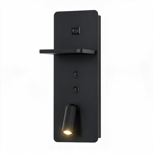 ابليك قراءه اسود مستطيل مع قاعده شحن USB ليد اوسرام 3 وات-W33033
