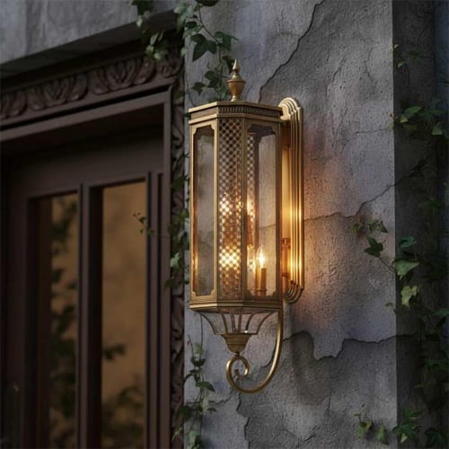 جداري لوتون نحاس مربع مزخرف L1901M