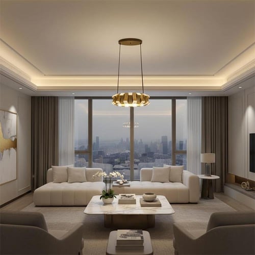 ثريا دائري هيرا ذهبي وأسود P21005