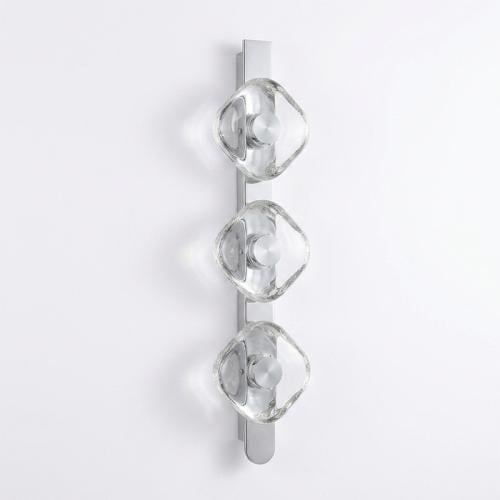 Triple Chamfered Crystal Chrome Wall Sconce 18W -...