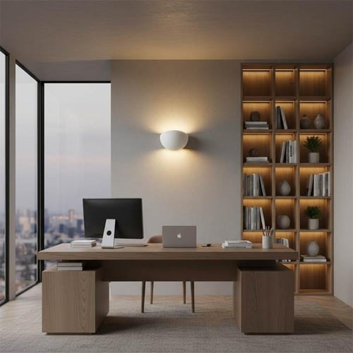 جداري نصف دائرة جبس أبيض G803