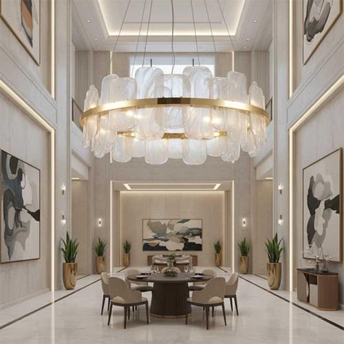 ثريا نيلي نحاسي وقزاز يدوي 135 وات MD5113-250