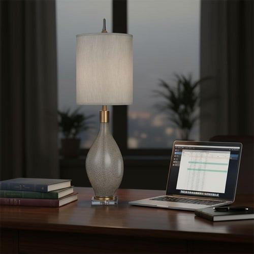 اباجورة مخضر كريستال رمادي D3637