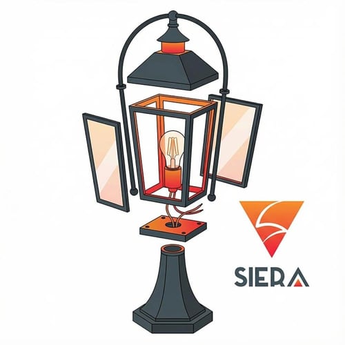 فوق السور روزتو أسود و زجاج 63 سم 0468-PF