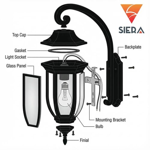 أبليك خارجي زجاج حليبي بثلاث أحجام HS4616