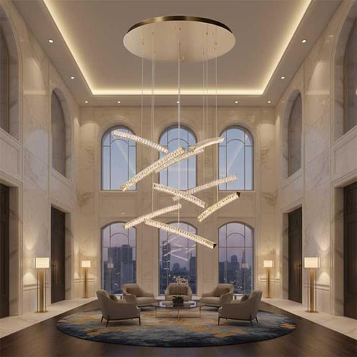 ثريا ميلودي 9 حبات ذهبي كريستال 1 متر -H89615