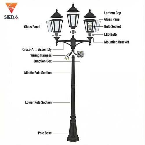 عامود خارجي ثلاثي بيري 2.4 متر SG0419