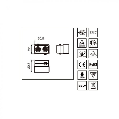 ماقناتيك ساره دوت 2 وات اسود 0136