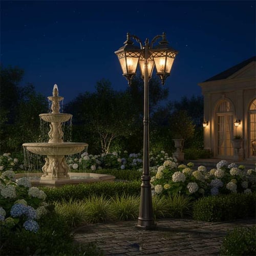 عمود إنارة حدائقي كلاسيك فاخر بعدة رؤوس 0127M-PLF