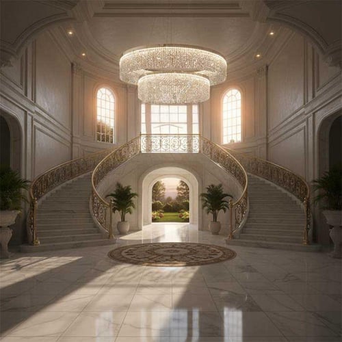 ثريا هارولد دائري كروم كريستال ليد ورملايت TF7804D