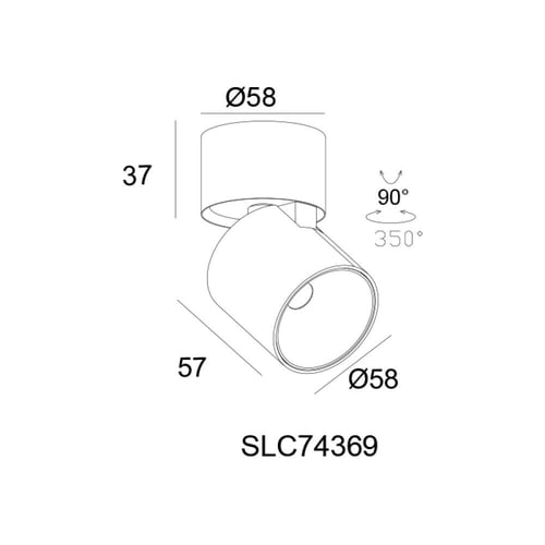 كشاف سلندر متحرك أسود ليد بردجلكس SLC74369