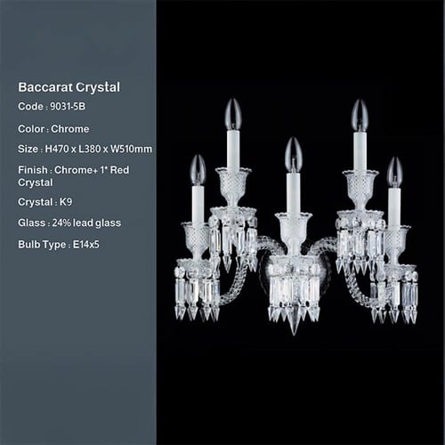 جداري بكارات الكريستال كلاسيك كروم 9031-5B