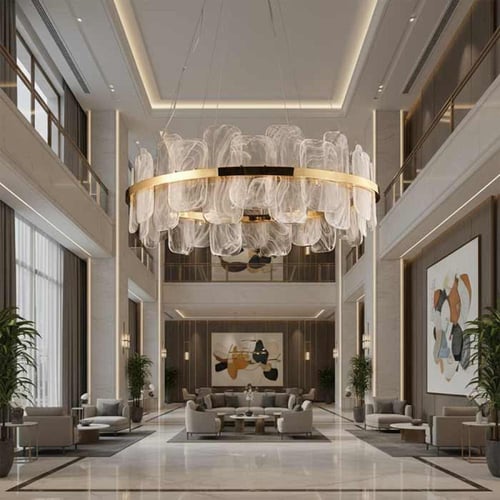 ثريا نيلي نحاسي وقزاز يدوي 135 وات MD5113-250