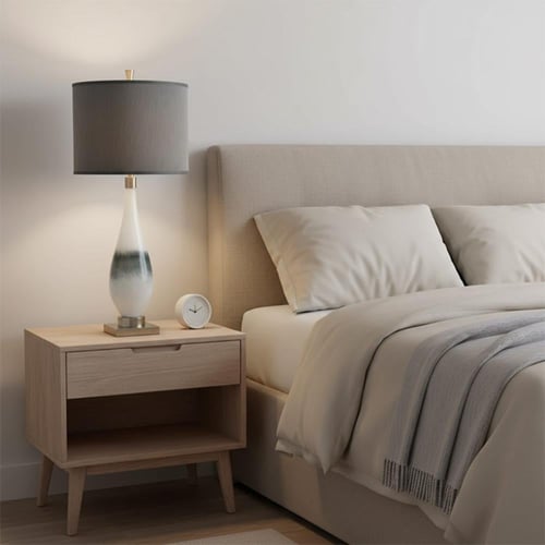 اباجورة قزاز مخصر وعروق أبيض E27 D3516