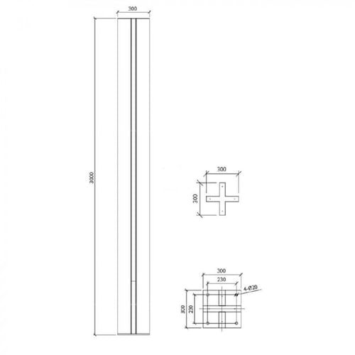 عامود لينير أسود 3 متر 1052