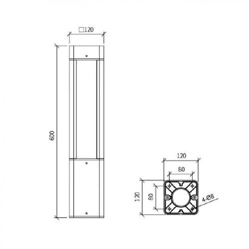 عامود مشايه كيوب اسود 60سم 1056