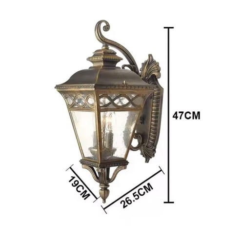 فانوس جداري خارجي كلاسيك 3 لمبات E14 أسود مطفي بزج...