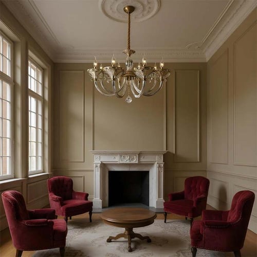 ثريا كريستال النرجس قزاز ذهبي غامق - 6837