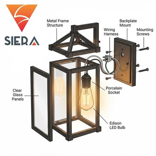 جداري خارجي نيبجون أسود وخشبي E27 لمبه 0413M