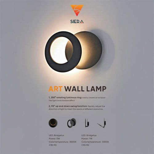 جداري حلقات أسود متحرك عدة الاتجهات WlB0