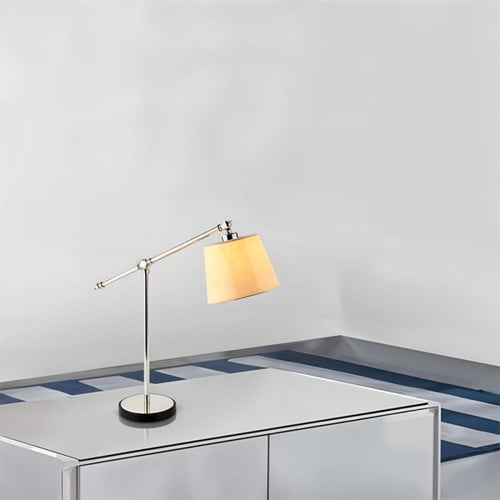 اباجورة فندقي كروم شيد دائري بيج TJ006