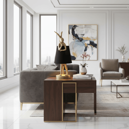 أباجورة أرنب ذهبي متكتف E27