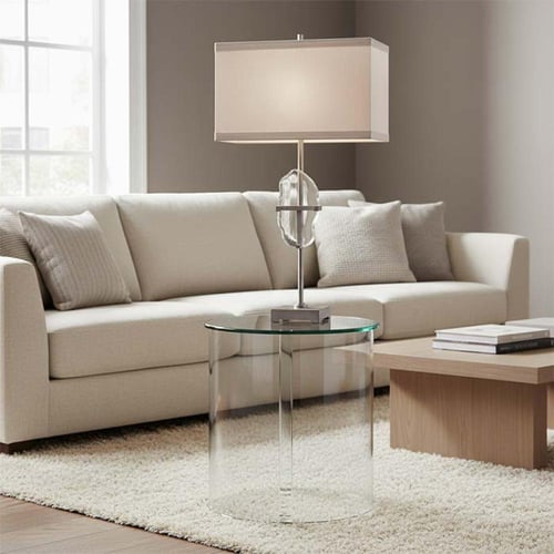 اباجورة سيلفر وكريستالة في الوسط D3645