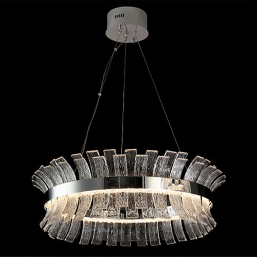 ثريا بيفيل دائري زجاج مائل كروم ليد MD5196