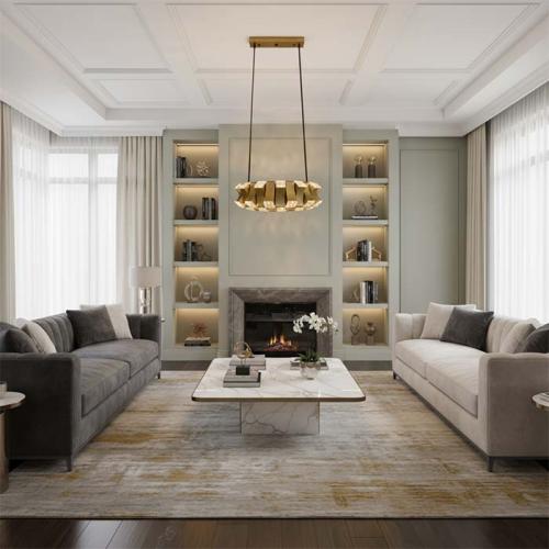 ثريا دائري هيرا ذهبي وأسود P21005