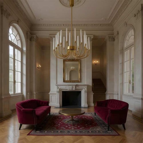 ثريا سكولاري دائري ليد ورملايت ذهبي XQ-008