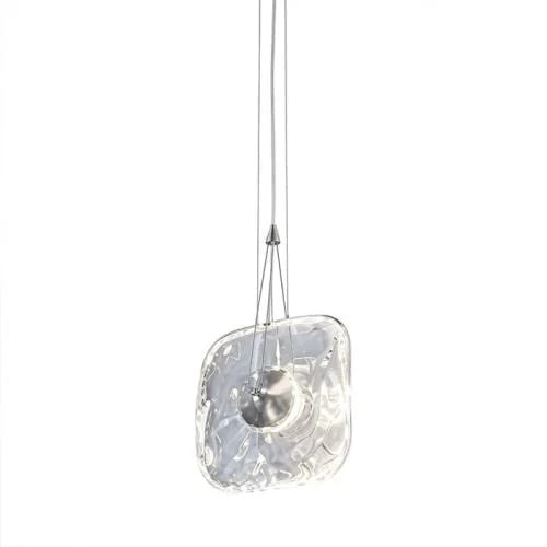 Single Chamfered Crystal Chrome Pendant Light 6W -...