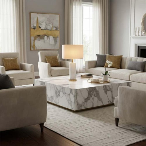 أباجورة رخام أبيض T-7002