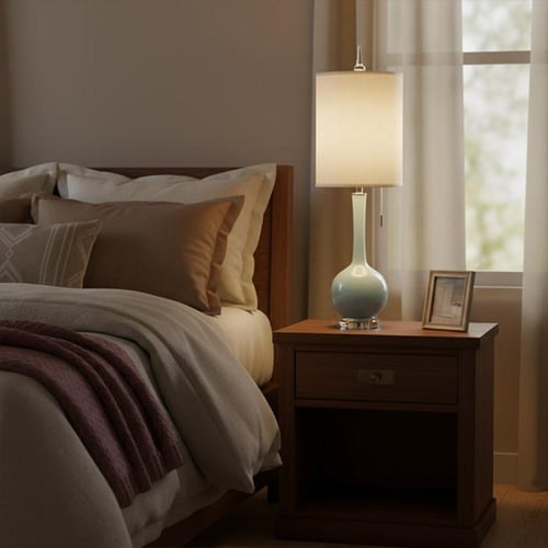 اباجورة بوينت قزاز أزرق فاتح E27 D4513