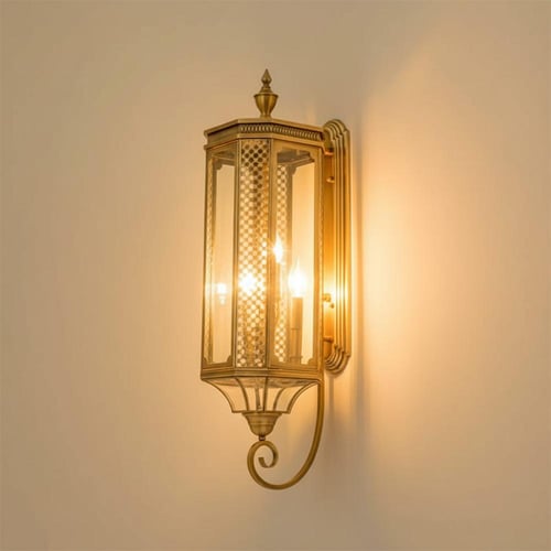 جداري لوتون نحاس مربع مزخرف L1901M