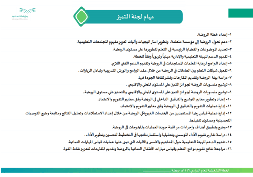 الخطة التشغيلية لرياض الأطفال للعام الدراسي 1447هـ