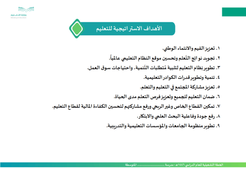 الخطة التشغيلية للمرحلة المتوسطة للعام الدراسي 144...