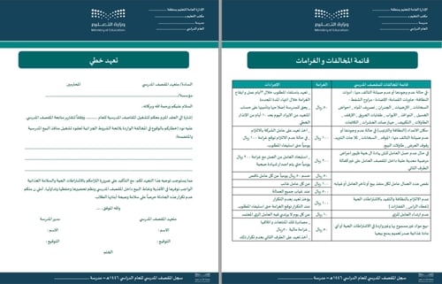 سجل المقصف المدرسي