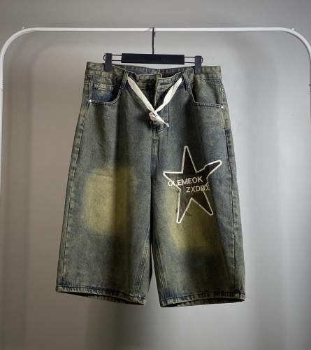 Denim shorts "Star Gray" with an antique touch.