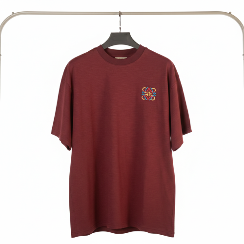Embroidered Elegance - Burgundy Tee