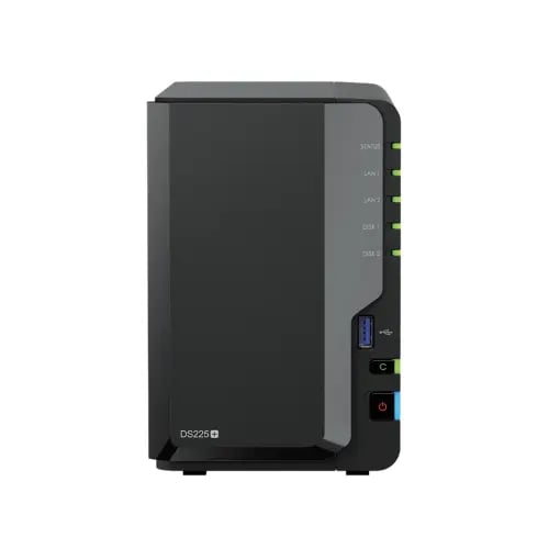 جهاز +NAS Synology DS225 ثنائي 2.5GbE للمنازل والم...