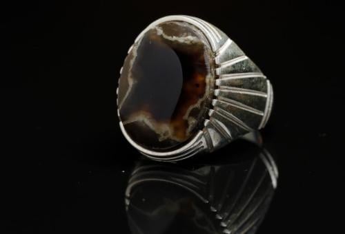 خاتم فضه بعقيق يمني P-07