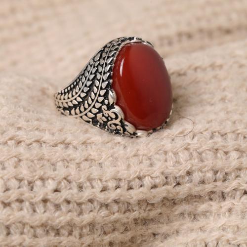 خاتم عقيق احمر كبدي E-062