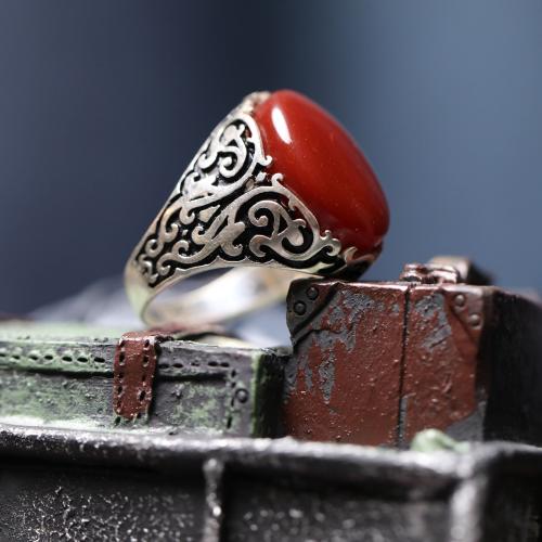 خاتم عقيق احمر كبدي G-066